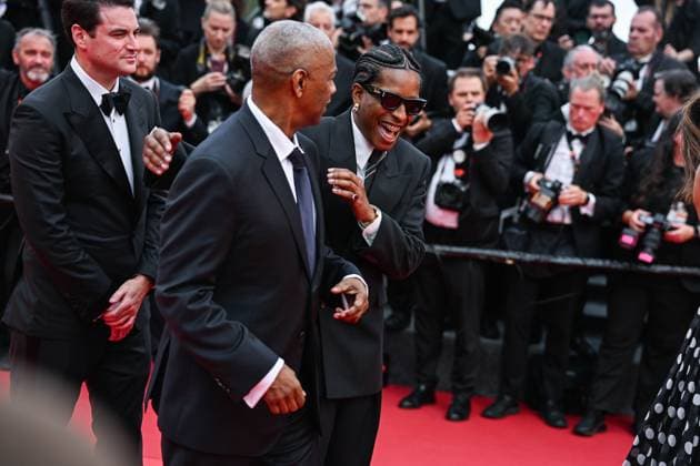 78eme Festival International du Film de Cannes Montée des marches du film Higest 2 Lowest 78th International Cannes Film Festival Red carpet for Highest 2 Lowest Movie 444701 2025 05 19 France Washington, Denzel Mayers, Rakim ASAP Rocky  Copyright: xLionelxGuericolas MPPx STAR_444701_186