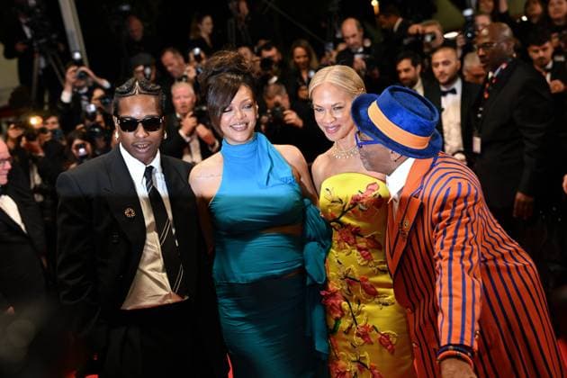 78eme Festival International du Film de Cannes Rihanna et Asap Rocky a la descente des marches du film de Spike Lee 78th Cannes International Film Festival Rihanna and Asap Rocky walk down the red carpet of Spike Lee s film Festival de Cannes 2025 Red carpet Highest 2 Lowest Rihanna, Asap Rocky 444705 2025 05 19 Cannes France  Copyright: xLionelxGuericolas MPPx STAR_444705_056