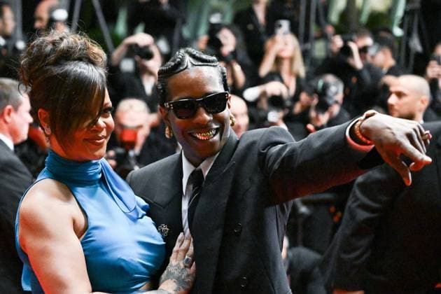 Cannes Exit Highest 2 Lowest Premiere AM ASAP Rocky and Rihanna attending the Highest 2 Lowest Premiere in Cannes, France on May 19, 2025 as part of the 78th Cannes Film Festival. Photo by Aurore Marechal ABACAPRESS.COM Cannes France  Copyright: xMarechalxAurore ABACAx