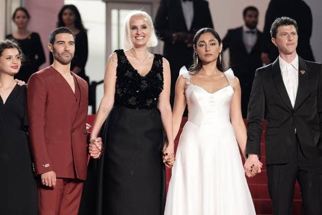Cannes - Alpha Red Carpet DN Tahar Rahim, Julia Ducournau, Golshifteh Farahani attend the Alpha red carpet at the 78th annual Cannes Film Festival at Palais des Festivals on May 19, 2025 in Cannes, France. Photo by David NIVIERE ABACAPRESS.COM CANNES France  Copyright: xNivierexDavid ABACAPRESS.COMx