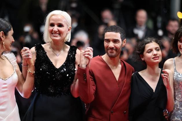 Cannes - Alpha Screening JD Julia Ducournau, Tahar Rahim, Golshifteh Farahani during the Alpha red carpet at the 78th annual Cannes Film Festival at Palais des Festivals on May 19, 2025 in Cannes, France. Photo by Jerome Domine ABACAPRESS.COM Cannes France  Copyright: xDominexJerome ABACAx