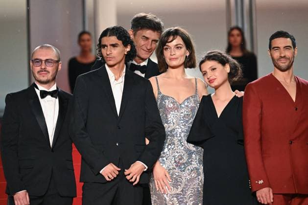 Cannes Alpha Premiere AM Louai El Amrousy, Emma Mackey, Mélissa Boros, Julia Ducournau, Tahar Rahim, Golshifteh Farahani and Finnegan Oldfield attending the Alpha Premiere in Cannes, France on May 19, 2025 as part of the 78th Cannes Film Festival. Photo by Aurore Marechal ABACAPRESS.COM Cannes France  Copyright: xMarechalxAurore ABACAx