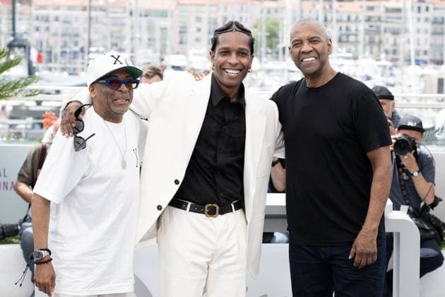 Cannes - Highest 2 Lowest Photocall DN Spike Lee, A$AP Rocky and Denzel Washington during the Highest 2 Lowest photocall at the 78th annual Cannes Film Festival at Palais des Festivals on May 19, 2025 in Cannes, France. Photo by David NIVIERE ABACAPRESS.COM CANNES France  Copyright: xNivierexDavid ABACAPRESS.COMx