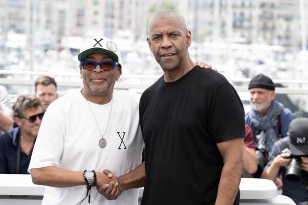 Cannes - Highest 2 Lowest Photocall DN Spike Lee and Denzel Washington during the Highest 2 Lowest photocall at the 78th annual Cannes Film Festival at Palais des Festivals on May 19, 2025 in Cannes, France. Photo by David NIVIERE ABACAPRESS.COM CANNES France  Copyright: xNivierexDavid ABACAPRESS.COMx