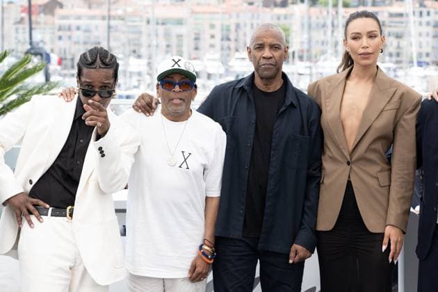 Cannes - Highest 2 Lowest Photocall DN Spike Lee, A$AP Rocky, Denzel Washington and Ilfenesh Hadera during the Highest 2 Lowest photocall at the 78th annual Cannes Film Festival at Palais des Festivals on May 19, 2025 in Cannes, France. Photo by David NIVIERE ABACAPRESS.COM CANNES France  Copyright: xNivierexDavid ABACAPRESS.COMx