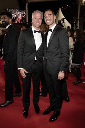 Cannes-Highest 2 Lowest Red Carpet DN Ralf Schumacher and friend attend the Alpha red carpet at the 78th annual Cannes Film Festival at Palais des Festivals on May 19, 2025 in Cannes, France. Photo by David NIVIERE ABACAPRESS.COM CANNES France  Copyright: xNivierexDavid ABACAPRESS.COMx