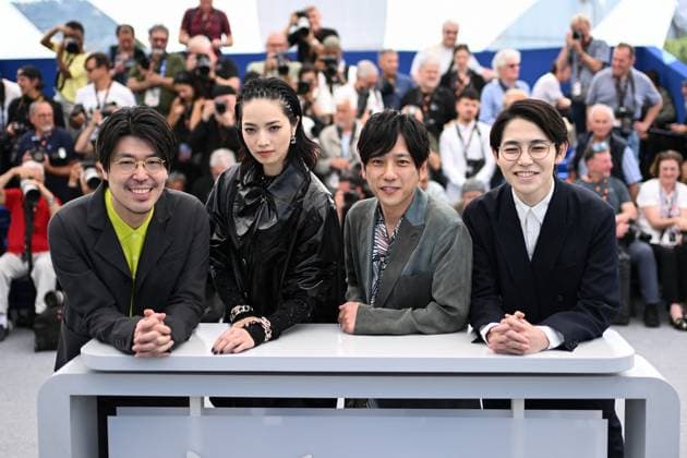Cannes Exit 8 Photocall AM Genki Kawamura, Nana Komatsu, Kazunari Ninomiya and Hirase Kentaro attending the Exit 8 Photocall in Cannes, France on May 19, 2025 as part of the 78th Cannes Film Festival. Photo by Aurore Marechal ABACAPRESS.COM Cannes France  Copyright: xMarechalxAurore ABACAx