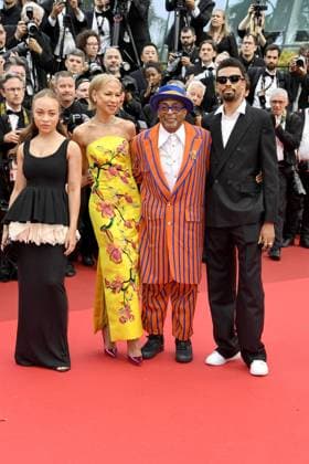 Satchel Lee, Tonya Lewis Lee, Spike Lee and Jackson Lee at the Highest 2 Lowest film premiere on 19 05 2025 as part of the 78 Film Festival in Cannes Highest 2 Lowest film premiere in Cannes