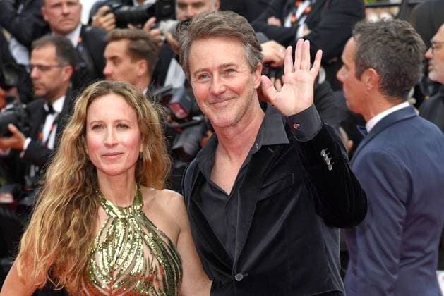 Shauna Robertson and Edward Norton at the Highest 2 Lowest film premiere on 19 05 2025 as part of the 78 Film Festival in Cannes Highest 2 Lowest film premiere in Cannes