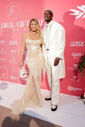 Paul Pogba with wife Maria Zulay Pogba Salaues at the Global Gift Gala 2025 at the Festival de Cannes 2025 78 Cannes International Film Festival at La MÃ me Plage Cannes, 19 05 2025 Foto:xD.xBedrosianx xFuturexImagex gift_5511