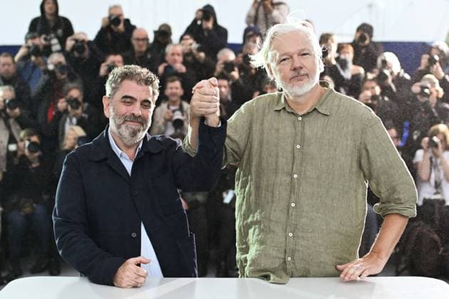 Cannes The Six Billion Dollar Man Photocall AM Eugene Jarecki and Julian Assange attending the The Six Billion Dollar Man Photocall in Cannes, France on May 20, 2025 as part of the 78th Cannes Film Festival. Photo by Aurore Marechal ABACAPRESS.COM Cannes France  Copyright: xMarechalxAurore ABACAx
