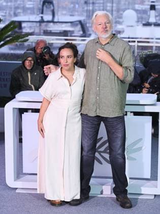 Cannes, Italy: Cannes, 78th Cannes Film Festival 2025 - day 7 - photocall of the film The Six Billion Dollar Man In the photo:, Stella and Julian Assange, Cannes Italy  - ZUMAp169 20250520_zea_p169_173 Copyright: xAlbertoxTerenghix