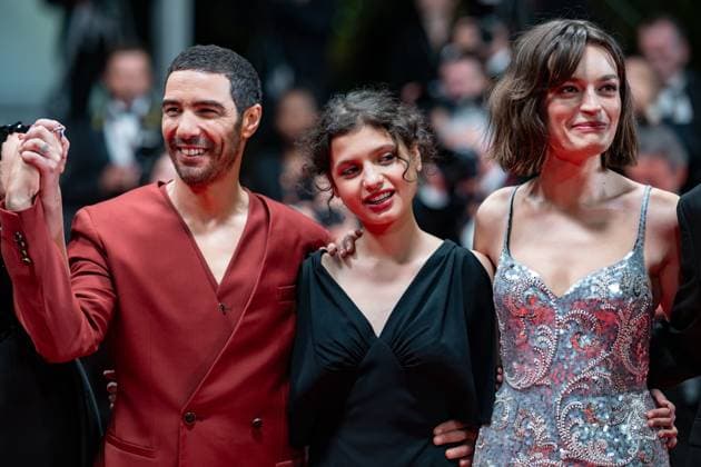 78eme Festival International du Film de Cannes Montée des marches du film Alpha 78th International Cannes Film Festival Red carpet for Alpha movie 444730 2025 05 19 Cannes France Boros, Melissa Mackey, Emma Rahim, Tahar  Copyright: xEstellexCarlierx xStarfacex STAR_444730_042