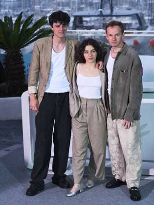 Cannes, 78th Cannes Film Festival 2025 - Day 8 - Photocall of the film Adami Cannes, 78th Cannes Film Festival 2025 - Day 8 - Photocall of the film Adami . In the picture Sébastien Lefebvre, Olga Milshtein and Igor Kovalsky Cannes France  Copyright: xIPA ABACAx