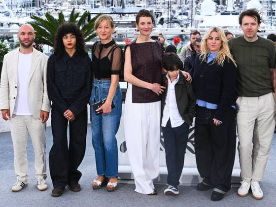 Cannes, 78th Cannes Film Festival 2025 - Day 8 - Photocall of the film Love Me Tender . Cannes, 78th Cannes Film Festival 2025 - Day 8 - Photocall of the film Love Me Tender . In the picture JEAN-BAPTISTE DURAND, OUMNIA HANADER, AURÉLIA PETIT Vicky Krieps, Viggo Ferreira-Redier, Anna Cazenave Cambet, Antoine Reinartz Cannes France  Copyright: xIPA ABACAx
