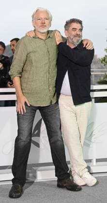 Australian editor activist Julian Assange and American director Eugene Jarecki attend the photo call for The Six Billion Dollar Man at the 78th Cannes Film Festival in Cannes, France on Tuesday May 20, 2025.  CAN20250520112 RUNExHELLESTAD