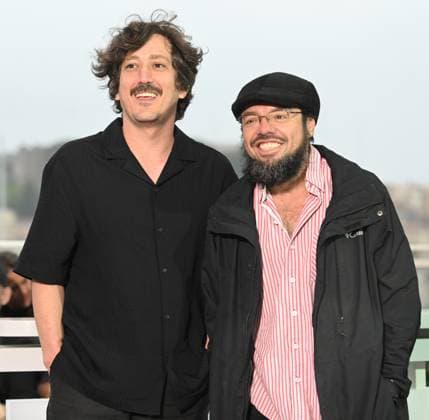Columbian director Simon Mesa Soto and actor Ubeimar Rios attend the photo call for A Poet at the 78th Cannes Film Festival in Cannes, France on Tuesday May 20, 2025.  CAN20250520114 RUNExHELLESTAD