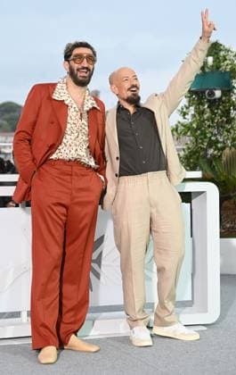 Swedish actor Fares Fares and director Tarik Saleh attend the photo call for Eagles Of The Republic at the 78th Cannes Film Festival in Cannes, France on Tuesday May 20, 2025.  CAN20250520120 RUNExHELLESTAD