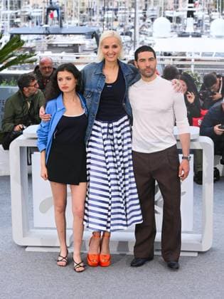 Cannes, 78th Cannes Film Festival 2025 - Day 8 - Photocall of the film Alpha Cannes, 78th Cannes Film Festival 2025 - Day 8 - Photocall of the film Alpha . In the photo Melissa Boros, Julia Ducournau, Tahar Rahim Cannes France  Copyright: xIPA ABACAx