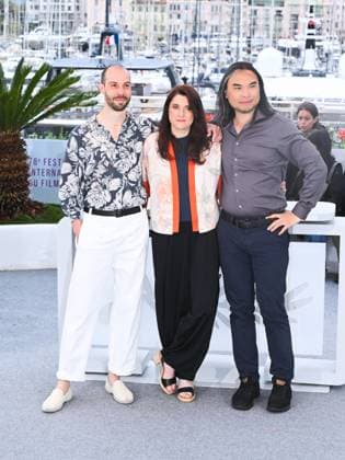 Cannes, 78th Cannes Film Festival 2025 - Day 8 - Photocall of the film Amelie Et La Metaphysique Des Tubes . In the picture Mailys Vallade and Eddine Noel Liane-Cho Han  Copyright: xAlbertoxTerenghix xipa-agency.netx xPoolxPhotoxEventsx05x IPA_Agency_IPA57980935