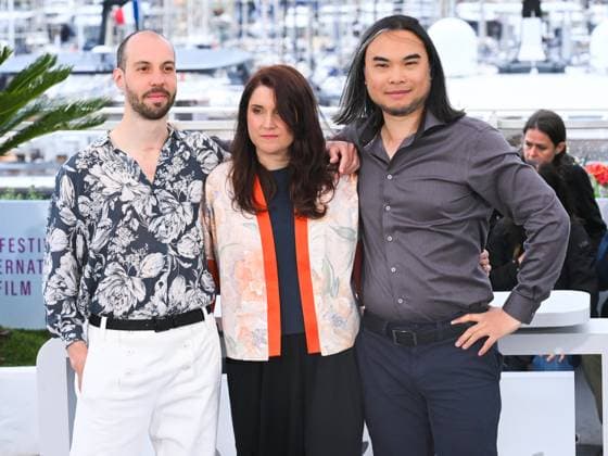 Cannes, 78th Cannes Film Festival 2025 - Day 8 - Photocall of the film Amelie Et La Metaphysique Des Tubes . In the picture Mailys Vallade and Eddine Noel Liane-Cho Han  Copyright: xAlbertoxTerenghix xipa-agency.netx xPoolxPhotoxEventsx05x IPA_Agency_IPA57980946