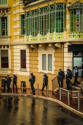 rains , Palais des Festivals, Cannes, France Police in dress uniforms walk down to the palais as it rains during the 78th Festival de Cannes (Cannes International Film Festival) at Palais des Festivals, Cannes, , France on 20 May 2025. Picture, Credit:Julie Edwards Avalon France, French Riviera, Cannes, Palais des Festivals  Copyright: xJuliexEdwardsx xAvalonx 1001362813