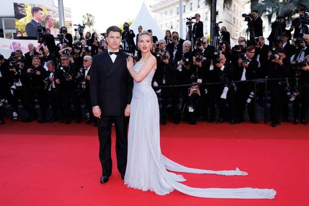 M Montée des marches du film Vie privée lors du 78ème Festival International du Film de Cannes Colin Jost et sa femme Scarlett Johansson Montée des marches du film Vie privée lors du 78ème Festival International du Film de Cannes, au Palais des Festivals à Cannes Le 20 mai 2025 Jacovides Moreau Bestimage Red carpet for the movie A private life during the 78th Cannes International Film Festival at the Palais des Festivals in Cannes, France On may 20th 2025 Cannes France  Copyright: xJACOVIDES-MOREAUx xBESTIMAGExJACOVIDES-MOREAUx xBESTIMAGEx