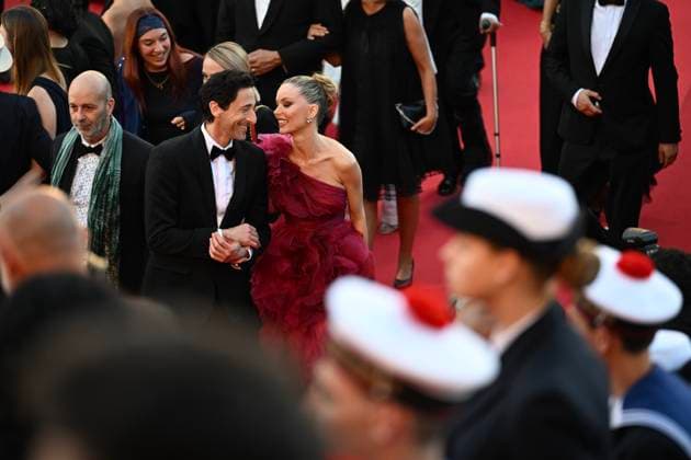 78eme Festival International du Film de Cannes Montée des marches du film Vie Privée 78th International Cannes Film Festival Red carpet for Vie Privée movie 444801 2025 05 20 France Brody, Adrien Chapman, Georgina  Copyright: xSergexArnalx xStarfacex STAR_444801_008