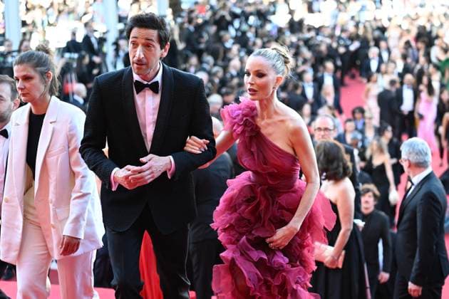 78eme Festival International du Film de Cannes Montée des marches du film Vie Privée 78th International Cannes Film Festival Red carpet for Vie Privée movie 444801 2025 05 20 France Brody, Adrien Chapman, Georgina  Copyright: xSergexArnalx xStarfacex STAR_444801_016