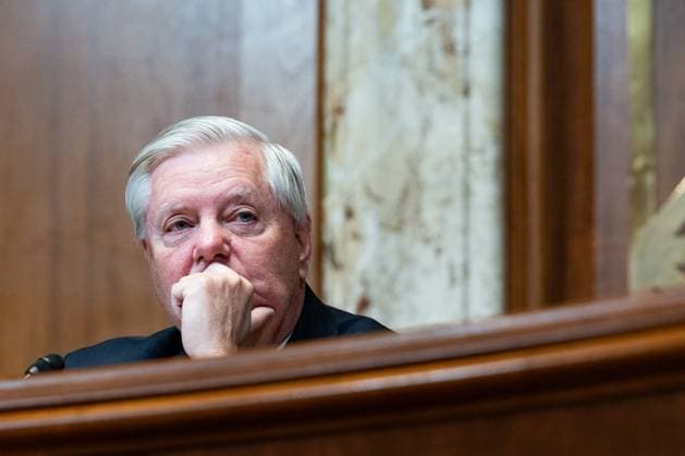 Chairman U.S. Senator Lindsey Graham, R-SC, listens as United States Secretary of State Marco Rubio testifies at a Senate Committee on Appropriations: Subcommittee on State, Foreign Operations, and Related Programs hearing in the Dirksen Senate office building in Washington, DC on Tuesday, May 20, 2025. .  WAP20250520054 ANNABELLExGORDON