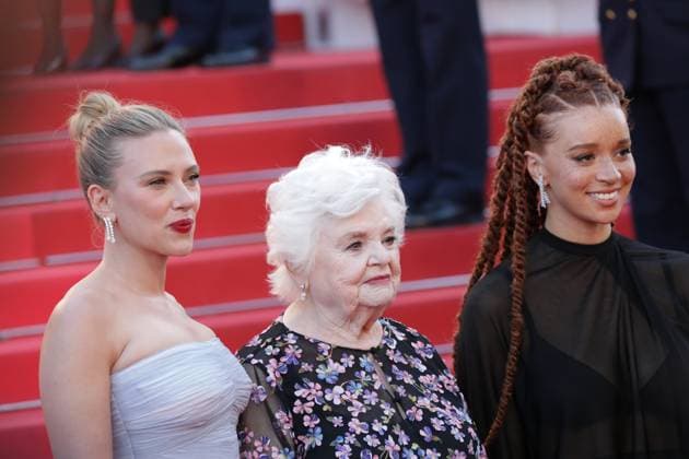 Shot on May 20, 2025 Scarlett Johansson, June Squibb and Erin Kellyman L R on the Red Carpet at the 78 Cannes Film Festival, France for the movie Vie Privée A Private Life