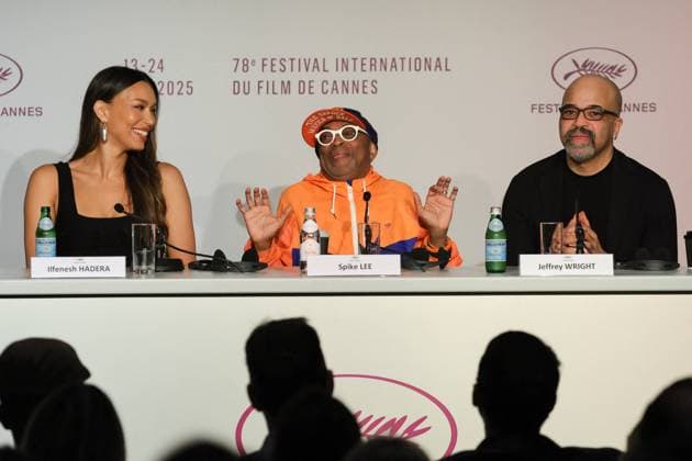 Cannes - Highest 2 Lowest Press Conference Ilfenesh Hadera, Spike Lee and Jeffrey Wright attending the on the Highest 2 Lowest press conference at the 78th annual Cannes Film Festival at Palais des Festivals on May 20, 2025 in Cannes, France. Photo by Jm Haedrich Pool ABACAPRESS.COM Cannes France  Copyright: xABACAx