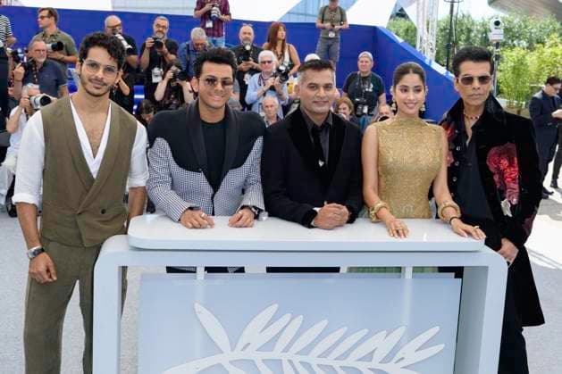 Cannes Homebound Photocall NG Karan Johar, Janhvi Kapoor, Neeraj Ghaywan, Vishal Jethwa, and Ishaan Khatter attending the ‘Homebound’ photocall in Cannes, France, on May 21, 2025, as part of the Cannes Film Festival. Photo by Nicolas Genin ABACAPRESS.COM Cannes France  Copyright: xGeninxNicolas ABACAx