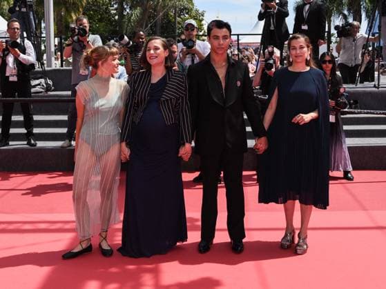 Cannes, 78th Cannes Film Festival 2025 - day 9 - red carpet of the film Romeria Cannes, 78th Cannes Film Festival 2025 - day 9 - red carpet of the film Romeria - In the photo: Llúcia Garcia, Carla Simón, Mitch Martín and María Zamora Cannes Italy  Copyright: xIPA ABACAx