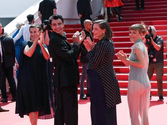 Cannes, 78th Cannes Film Festival 2025 - day 9 - red carpet of the film Romeria Cannes, 78th Cannes Film Festival 2025 - day 9 - red carpet of the film Romeria - In the photo: María Zamora, Mitch Martín, Carla Simón, Llúcia Garcia Cannes Italy  Copyright: xIPA ABACAx