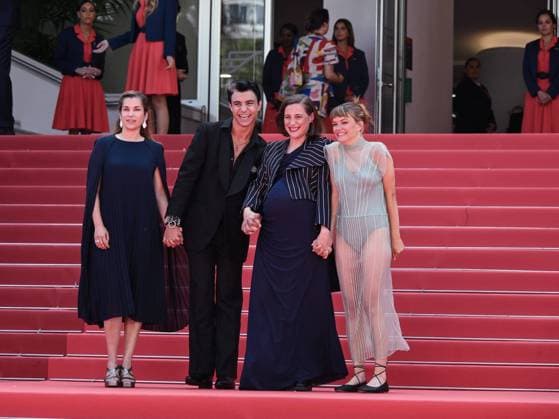 Cannes, 78th Cannes Film Festival 2025 - day 9 - red carpet of the film Romeria Cannes, 78th Cannes Film Festival 2025 - day 9 - red carpet of the film Romeria - In the photo: María Zamora, Mitch Martín, Carla Simón, Llúcia Garcia Cannes Italy  Copyright: xIPA ABACAx