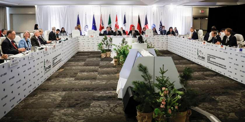 May 21, 2025, Banff, Ab, CANADA: The G7 Finance Ministers attend their meeting in Banff, Alta., Wednesday, May 21, 2025. Banff CANADA  - ZUMAc35_ 20250521_zaf_c35_028 Copyright: xJeffxMcintoshx
