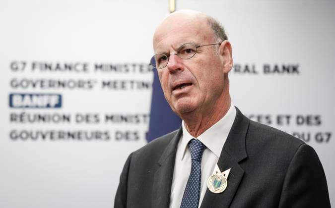 May 21, 2025, Banff, Ab, CANADA: France s Minister of Economics and Finance Eric Lombard speaks during a bilateral meeting with Canada s Finance Minister Francois-Philippe Champagne at the G7 Finance Ministers meeting in Banff, Alta., Wednesday, May 21, 2025. Banff CANADA  - ZUMAc35_ 20250521_zaf_c35_034 Copyright: xJeffxMcintoshx