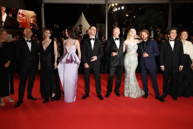 Affeksjonsverdi (Sentimental Value) Red Carpet at the 78th Annual Cannes Film Festival Anders Danielsen Lie, Elle Fanning, Stellan Skarsgard, Joachim Trier, Renate Reinsve and Inga Ibsdotter Lilleaas - Affeksjonsverdi (Sentimental Value) Red Carpet at the 78th Annual Cannes Film Festival in Cannes, France on May 21, 2025.  Copyright: x Chassery+Courdjix