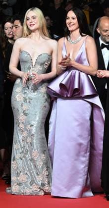 American actress Elle Fanning and Norwegian actress Renate Reinsve attend the premiere of Sentimental Value at the 78th Cannes Film Festival in Cannes, France on Wednesday May 21, 2025.  CAN20250521148 RUNExHELLESTAD