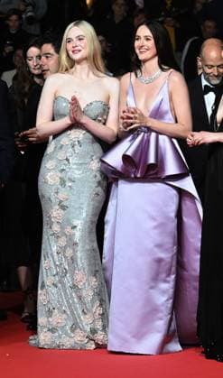 American actress Elle Fanning and Norwegian actress Renate Reinsve attend the premiere of Sentimental Value at the 78th Cannes Film Festival in Cannes, France on Wednesday May 21, 2025.  CAN20250521149 RUNExHELLESTAD
