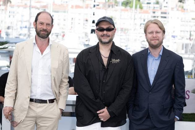 Cannes - Das Verschwinden photocall DN Oliver Guez, Kirill Serebrennikov and Ilya Stewart pose during the Das Verschwinden Des Josef Mengele (The Disappearance Of Josef Mengele) photocall at the 78th annual Cannes Film Festival at Palais des Festivals on May 21, 2025 in Cannes, France. Photo by David NIVIERE ABACAPRESS.COM CANNES France  Copyright: xNivierexDavid ABACAPRESS.COMx