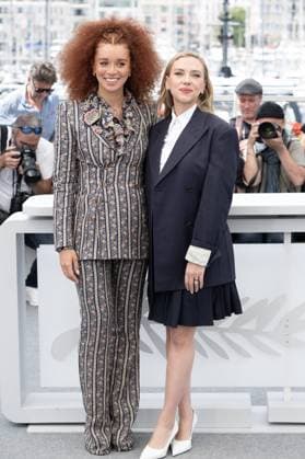 Cannes - Eleanor The Great photocall DN Erin Kellyman and Scarlett Johansson pose during the Eleanor The Great photocall at the 78th annual Cannes Film Festival at Palais des Festivals on May 21, 2025 in Cannes, France. Photo by David NIVIERE ABACAPRESS.COM CANNES France  Copyright: xNivierexDavid ABACAPRESS.COMx