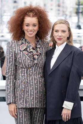 Cannes - Eleanor The Great photocall DN Erin Kellyman and Scarlett Johansson pose during the Eleanor The Great photocall at the 78th annual Cannes Film Festival at Palais des Festivals on May 21, 2025 in Cannes, France. Photo by David NIVIERE ABACAPRESS.COM CANNES France  Copyright: xNivierexDavid ABACAPRESS.COMx