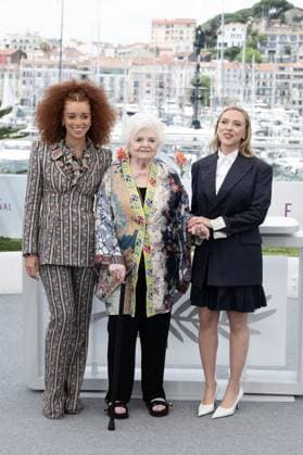 Cannes - Eleanor The Great photocall DN Erin Kellyman, June Squibb and Scarlett Johansson pose during the Eleanor The Great photocall at the 78th annual Cannes Film Festival at Palais des Festivals on May 21, 2025 in Cannes, France. Photo by David NIVIERE ABACAPRESS.COM CANNES France  Copyright: xNivierexDavid ABACAPRESS.COMx