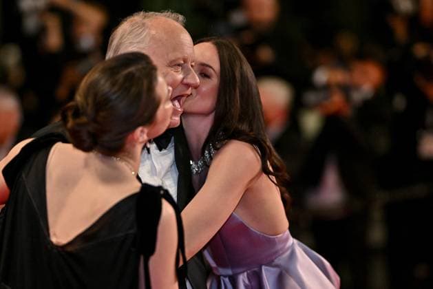 Cannes Sentimental Value Screening JR Inga Ibsdotter Lilleaas, Stellan Skarsgard, Renate Reinsve attending the screening of Sentimental Value at 78th Cannes Film Festival in Cannes, France on May, 21, 2025. Photo by Julien Reynaud APS-Medias ABACAPRESS.COM Cannes France  Copyright: xReynaudxJulien APS-Medias ABACAx