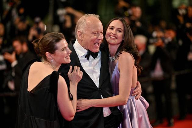 Cannes Sentimental Value Screening JR Inga Ibsdotter Lilleaas, Stellan Skarsgard, Renate Reinsve attending the screening of Sentimental Value at 78th Cannes Film Festival in Cannes, France on May, 21, 2025. Photo by Julien Reynaud APS-Medias ABACAPRESS.COM Cannes France  Copyright: xReynaudxJulien APS-Medias ABACAx