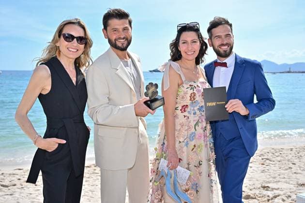 Cannes Pawards Ceremony JR Laetitia Barlerin, Christophe Beaugrand, Farah Kesri, Pierre Fabing attending the Pawards Ceremony at 78th Cannes Film Festival in Cannes, France on May, 21, 2025. Photo by Julien Reynaud APS-Medias ABACAPRESS.COM Cannes France  Copyright: xReynaudxJulien APS-Medias ABACAx