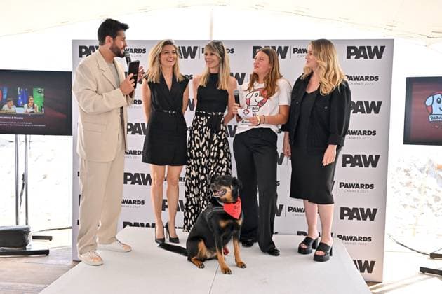 Cannes Pawards Ceremony JR Christophe Beaugrand, Sandrine Arcizet, Elodie Ageron, Stephanie Chermont attending the Pawards Ceremony at 78th Cannes Film Festival in Cannes, France on May, 21, 2025. Photo by Julien Reynaud APS-Medias ABACAPRESS.COM Cannes France  Copyright: xReynaudxJulien APS-Medias ABACAx