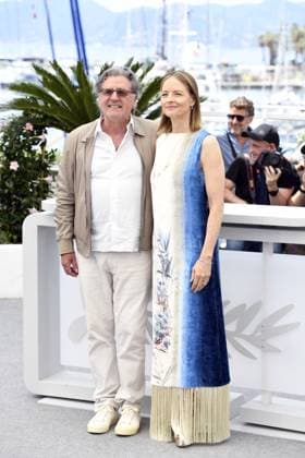 Daniel Auteuil and Jodie Foster at the A Private Life Photocall in Cannes on 21 05 2025